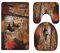 A.Monamour Badezimmer Badematte 3 Teilig Set Bär Kletterbaum Eule Vogel Herbst Wald Naturlandschaft Flanell WC Toilette Deckel Deckt Bad Matte Teppich Badteppiche Badvorleger Badgarnitur Vorleger