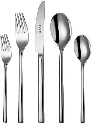 Sola Montreux Besteck Set - 6 Personen Essbesteck - 50 Teilig, 18/10 Rostfreiem Stahl - Robustes und elegantes Design - Tafelbesteck - Spülmaschinenfest - Set mit Messern, Gabel, Löffel & mehr