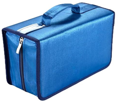 UENTIP CD Aufbewahrung,160 Kapazität Nylon CD Taschen Aufbewahrung CD Mappe,cd Buch aufbewahrung für Auto Home Travel (Blau)