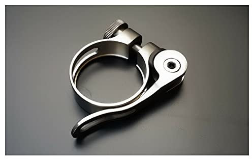 BANGHA Fahrrad Sattelklemme Titan Legierung Gebirgsstraße Fahrrad Fahrrad Schnellspanner Sattelstütze Klemmhalter Clip 31.8/34,9 mm SattelstüTzenklemme (Color : BK 31.8mm)