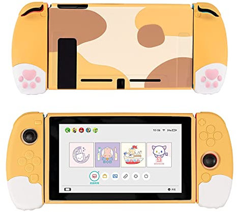GeekShare Coque de protection en silicone souple compatible avec la console Nintendo Switch et Joy Con - Absorption des chocs et anti-rayures Coque fine avec design ergonomique pour Switch