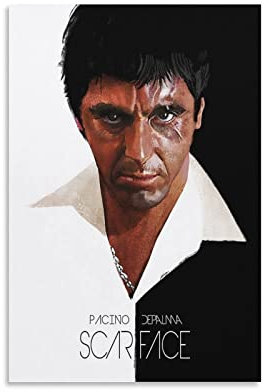 Filmposter 90er Jahre Scarface, Kunstposter und Wandkunst, Bilderdruck, modernes Familienschlafzimmerdekor, Poster, 60 x 90 cm
