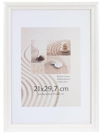 S216 Holz Bilderrahmen Acrylglas Lifestyle Foto Rahmen Collage Wanddeko Poster: Farbe: Weiß | Format: 50x70