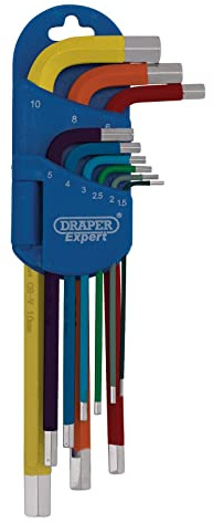 Draper Expert Metric Long Arm Hex Key Set, Colour Coded (9 Piece) 04905