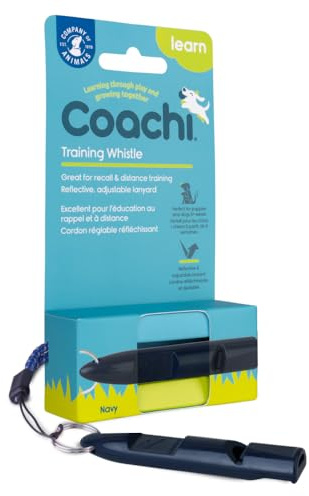 Coachi Trainingspfeife, ideal für das Gehorsamkeits- und Rückruftraining, kräftiger, klarer Ton, leicht und kompakt, verstellbares, reflektierendes Trageband, für Welpen- und Hundetraining