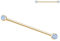 AROWRO Industrieller Piercing-Schmuck 14G Industrie-Stab Industrie-Ohrringe Chirurgenstahl Industrie-Barbell-Knorpel-Körper-Piercing-Schmuck 1 1/2 Zoll 38 mm Silber-Industrie-Barbell Imitation Jade