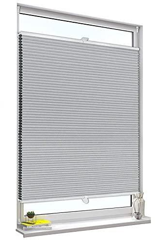 Blackout Honeycomb Shades, Pleated Windows Blinds, Top Down Bottom Up Cellular Pleated Roller Shades, Honeycomb Blinds 20-120cm Wide,Grey-45x100cm/17.7 * 39.4in