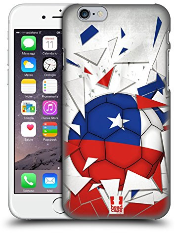 Head Case Designs Chile Fussball Glassplitter Harte Rueckseiten Handyhülle Hülle Huelle kompatibel mit Apple iPhone 6 / iPhone 6s