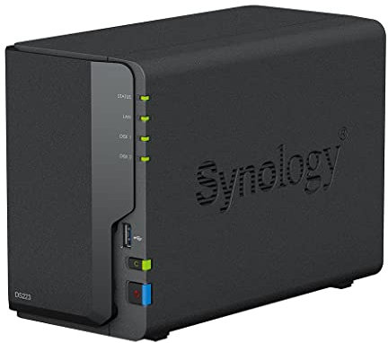 Synology DS223 2GB NAS 16TB (2X 8TB) WD Red+, assemblato e testato con SE DSM installato