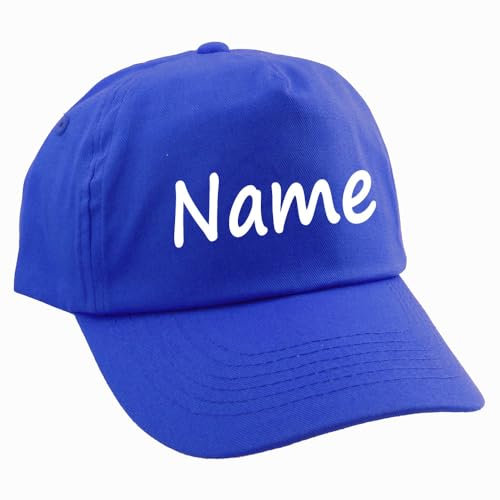 Elefantasie Personalisierte Cap für Kinder Baseball Kappe mit Name oder Wunschwort Bedruckt für Jungen und Mädchen Royalblau