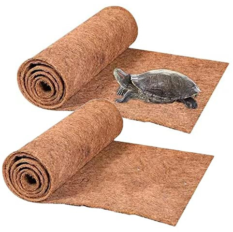 Midyrrg 2 Rolls Reptile Carpet Coconut Fiber Bearded Dragon Substrates Snake Tortoise Bedding Matting Tortoise Substrate Pet Terrarium Liner for Reptiles, Lizards, Anoles, Turtles (50x30cm)