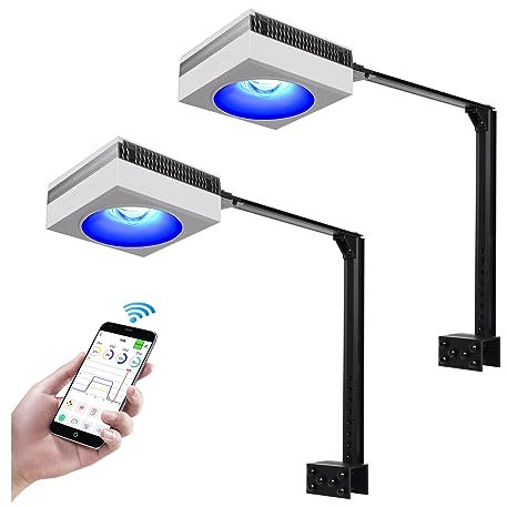 PopBloom RL90 WiFi-Lampe, App-Steuerung Meerwasser-Led-Aquarium-Beleuchtung, led aquarium beleuchtung 80-120cm aquarium lampe led für Marine Korallen SPS LPS Riff Aquarium