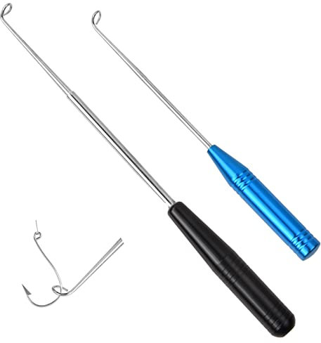 Naseom 2 Stück Angelhaken Entferner, Edelstahl Tragbarer Angelhaken Entferner Aushaken, Edelstahl Angeln Aushaken Disgorger, Haken Entferner Angeln, mit Aufbewahrungsrohr