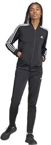 adidas Damen Essentials 3-Stripes Track Suit, Black/White, S Short