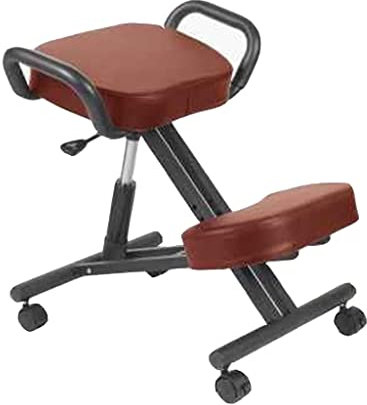 Ergonomisches Sitzen, Kniestuhl, Hocker mit verstellbarem Winkel, für Zuhause und Büro, verbessern Sie Ihre Körperhaltung, Dicke, Bequeme Kissen, Feststellräder (Color : Red)