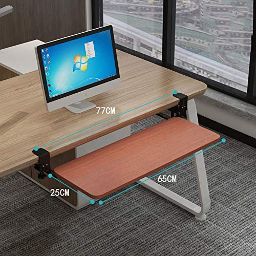 Keyboard Wrist Rest, Ergonomic Adjustable Computer Desk Extender Arm Wrist Rest Support Mouse Pad Desk Chair System Computer Armrest Wrist Rest (Brown 25.5 * 9.8 Incy)