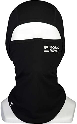 Mons Royale Santa Rosa Balaclava Schwarz - Merino Flexible weiche Merino Sturmhaube, Größe S-M - Farbe Black