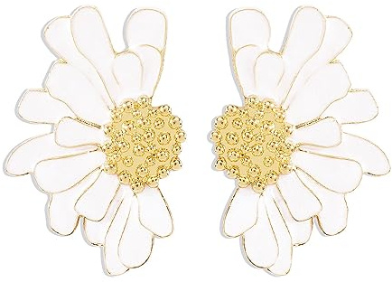 FDEETY Boucles D'oreilles en Marguerite Fleur Boucle Doreille en Style De Fleur Oreille pour Robe Boucles Doreille Bijoux Décoration Cadeau