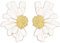 FDEETY Pendientes de Margarita Vintage Colgante Exagerada Flor Pendientes Elegante Gota Statement Florales Pendientes para Mujer Niña (Blanco)