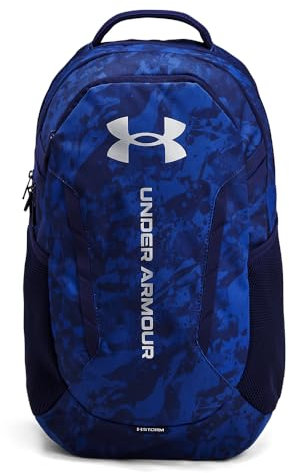 Under Armour Unisex-Erwachsene Ua Hustle 6.0 Backpack Rucksack, Tech Blue/Navy Magic/Metallic Silver, One Size