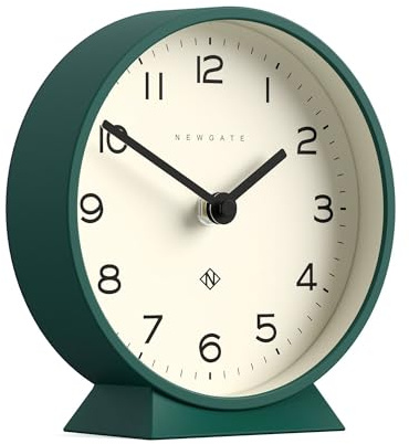 Newgate® M Orologio da scrivania Mantel Echo | Design moderno a tondo | Verde Eden | Numeri facili da leggere | Stile contemporaneo per scrivania, tavolo, mensola o comodino