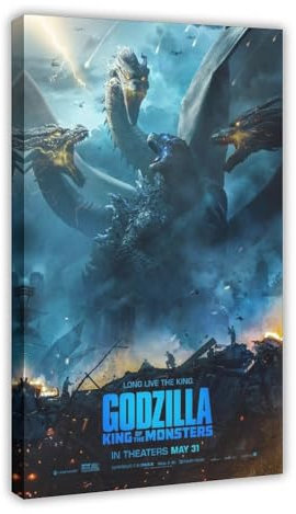 GUyfam Godzilla Vs King Kong Filmposter 32 Leinwand Poster Schlafzimmer Dekor Sport Landschaft Büro Zimmer Dekor Geschenk 20 x 30 cm