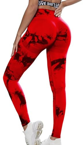 Neteson Scrunch Butt Leggings Damen High Waist Sport Leggings Booty Scrunch Lang Seamless Yoga Gym Hosen Push Up