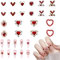 3D Heart Nail Charms, 20 Pcs Red Heart Nail Rhinestones Gems Shiny Love Hearts Nail Art Charms Nail Jewelry Valentine's Day Nail Art Decoration for Nail Design DIY Crafts
