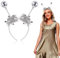 Glitzer Alien Haarreif in Silver,Weltall Kostüm Stirnband,Kopfschmuck mit Kugeln,Weltall Haarreif Silver,Space Girl Headwear,Haarreif Glitzerkugeln Silber,Haarreifen Glitter Ball,Alien Haarschmuck
