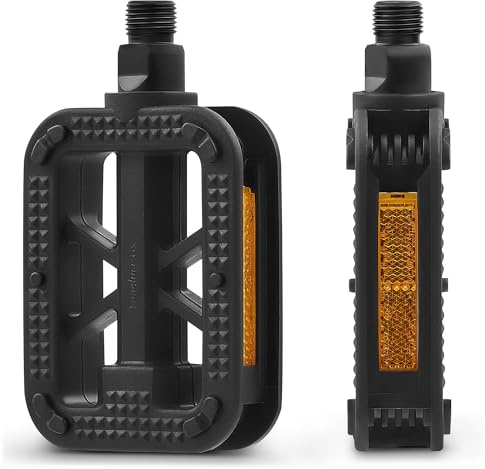 VIRIBUS 9/16 Inch Bike Pedals, Professional Bicycle Pedals with Nonskid Platforms & Reflectors, Waterproof BMX Pedals Compatible with Most Road Bike Mountain Bike Tricycle Electric Bike Kids Bike