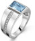 Materia Damen Ringe Silber 925 breit Zirkonia blau SR-151-51