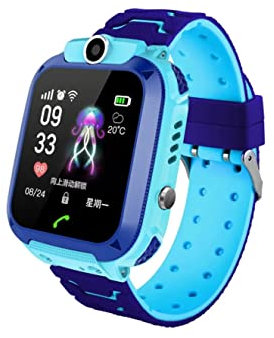 ISMMIK Q12 kids smart watch with sim card IP67 Waterproof sos camera smartwatch phone GPS tracker watch children (Blue)