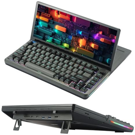 JoyReal Monitor touch screen portatile 13 '' Estensore dello schermo del computer portatile con tastiera da gioco meccanica silenziosa M.2 SSD TF lettore di schede SD