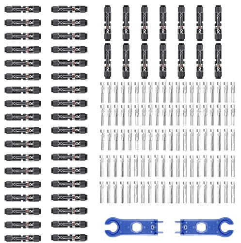 SolaMr 50 Paare Solarpanel Kabelstecker IP67 Wasserdicht Stecker/Buchse Solarpanel Stecker mit Schraubenschlüssel