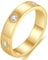 HIQUACC Stainless Steel Love Friendship Ring Titanium Steel Ring for Women Cubic Zirconia Ring (Gold 9)
