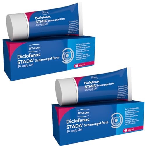 Diclofenac STADA Schmerzgel forte 20 mg/g - Bei akuten Verletzungen, Muskel- und Rückenschmerzen - Doppelpack zum Sparpreis (2x 180 g Schmerzgel)