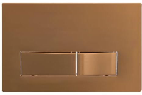 SPARES2GO Luxury Concealed Toilet Cistern Flush Plate Kit for Wall Hung Frame (Brushed Copper, 245mm x 165mm)