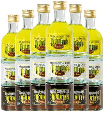 Licores Panizo Serie de 3 frascos Apilables Botellín 15 cl (Caja de 6 Botellín de 15 cl)