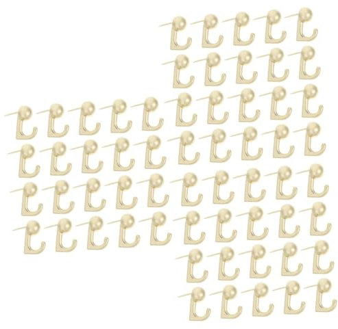 SEWOART Pinnwand Haken 60 Stk Anbindung Dekorative Stecknadel Daumennägel Stecknadel Für Die Wand Board-pin-aufhänger Stift Für Korktafel Wandstecknadel Stecknadel Mit Haken Golden Zinklegierung