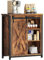 SogesHome Buffets Armario de Cocina con Puerta corredera con 3 Compartimentos Abiertos para Almacenamiento, para Cocina, salón, Color marrón Vintage, 70 x 30 x 80 cm