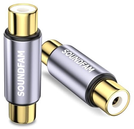 SOUNDFAM Connettore RCA Femmina a Femmina Adattatore Audio video - 2 Pezzi, Grigio