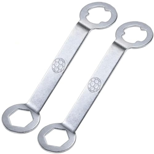 LKTFATD 2 llaves de aluminio para pista, llave de espiga de fútbol de doble interfaz, herramienta de repuesto para zapatos deportivos profesionales para tacos de rugby M5, accesorios de llave de