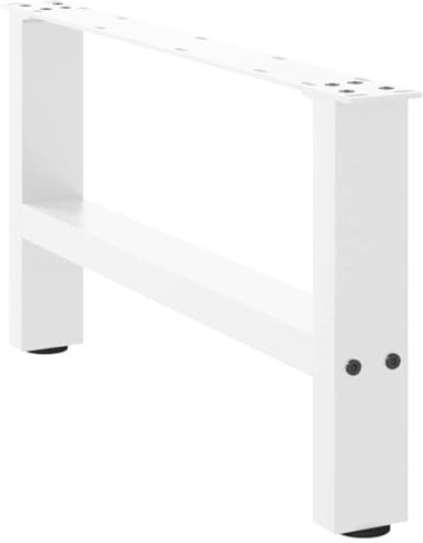 vidaXL Couchtischbeine Weiß 2 Stk. 60x(30-31) cm Stahl