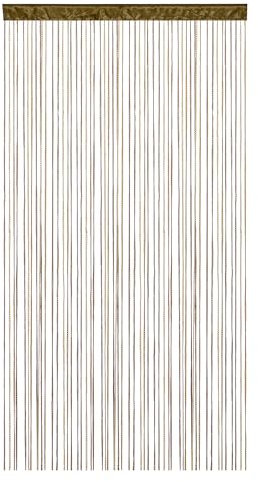 Victoria M. Leonora Fadenvorhang Fadengardine Türvorhang Insektenschutz, mit Durchzugstunnel, Waschbar, Kürzbar, 100 x 245cm, Multi braun