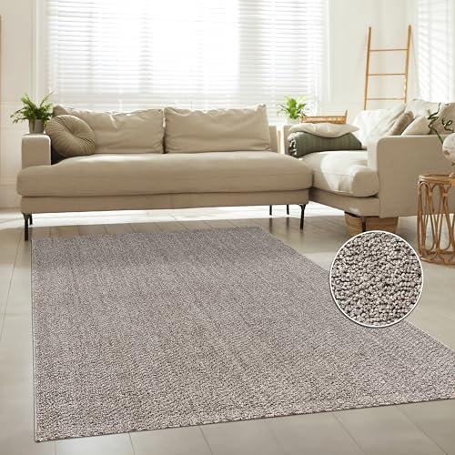 Paco Home Indoor & Outdoor Teppich für Wohnzimmer, Balkon, Küche & Flur geeignet - im natürlichem Jute Look Einfarbig Robust Wetterfest Naturtöne, Grösse:80x150 cm