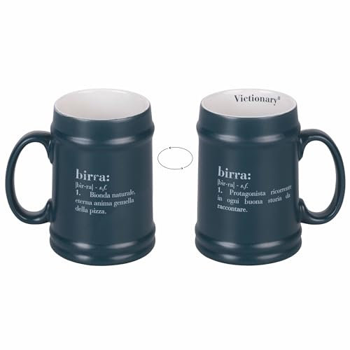 Villa d'Este Home Tivoli Boccale birra grigio antracite 500 ml in gres, Victionary