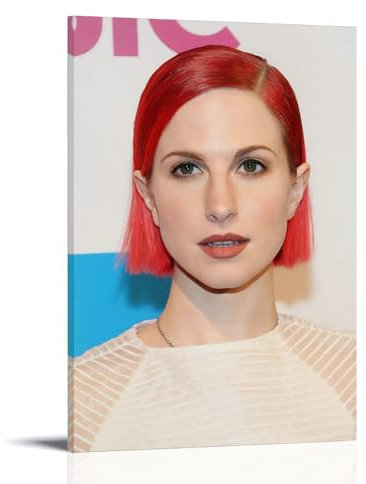 CJianqiang Poster mit Sänger Hayley Williams.2 Poster, Album, Sänger, Leinwand, Musikposter, Wandkunst, Dekoration, Gemälde, Schlafzimmer, Gemälde, Wohnzimmer, Poster, 20 x 30 cm, Rahmenstil