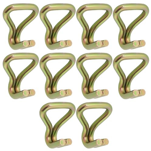 OTOTEC 10 Pezzi Gancio Tenditore A Doppia Punta Gancio Di Fissaggio Cinghia Tenditore Gancio Di Fissaggio Carico Gancio A J Per Cinghia Larga 25 Mm 50x30x15 Mm Oro
