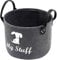DXPETA Dog Toy Box, Collapsible Storage Basket for Organizing Pet Toys, Blankets, Leashes, Food - Dark Grey Felt