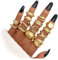 TELAIN 14 Stück Goldene Chunky Ringe Set für Damen 14k Goldplattierte Dicke Dome Ringe, Stapelbare Offene Ringe, Trendiger Minimalistischer Schmuck, Geschenkidee